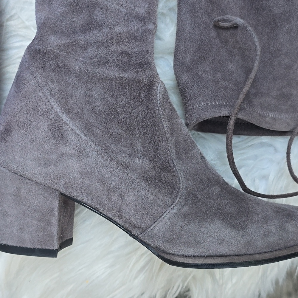 Stuart Weitzman Cleveland Londra Suede Gray Tall Boots 5 - Picture 7 of 16